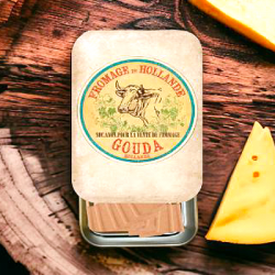 Gouda -The Gilded Home Vintage-Inspired Slider Tin with Cheese Flags